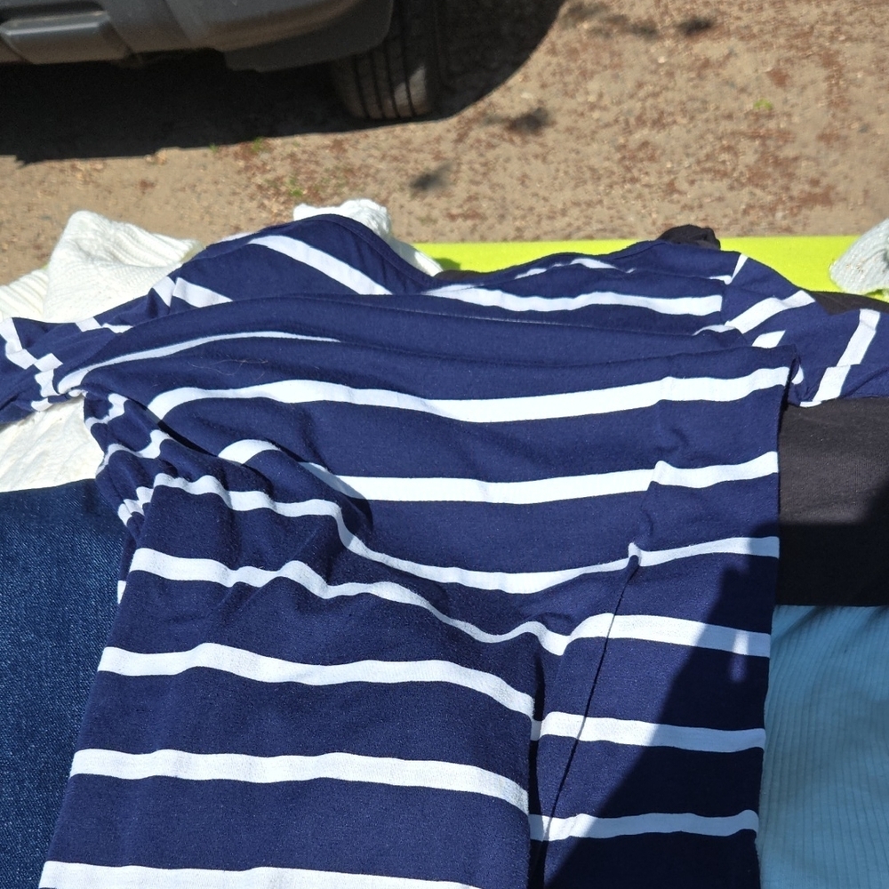 Navy and White Striped Dress
